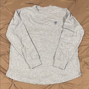 Ariat Gray Long Sleeve Tee Classic Crew